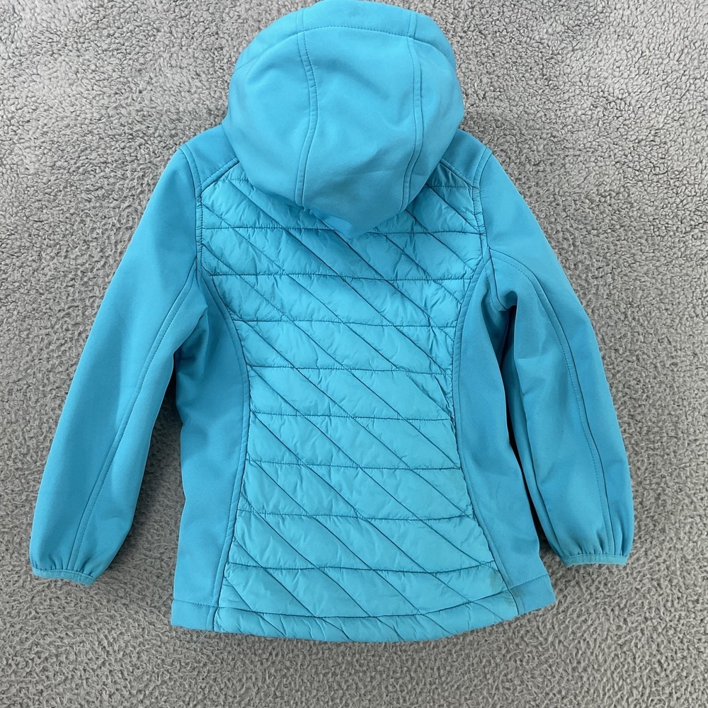 Snozu‎ Jacket Girls 5-6 Years Blue Quilted Hooded Full Zip Fleece Lined - Picture 5 of 9